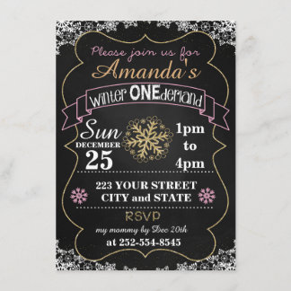 Winter Onederland birthday invitation