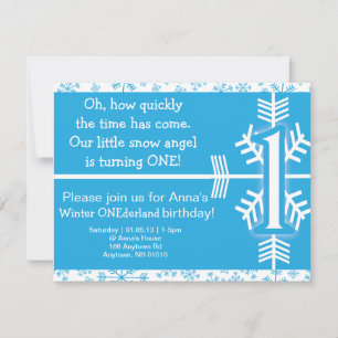 Winter ONEderland birthday invitation