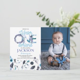 Winter Onederland Birthday Invitation With Photo