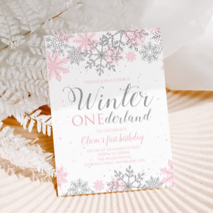 Winter ONEderland birthday Invite