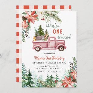 Winter ONEderland Birthday Party Invitation