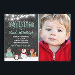 Winter ONEderland birthday party invitation Mint<br><div class="desc">♥ A perfect way to invite your guests to a winter onederland birthday party,  for your little one's first birthday!</div>