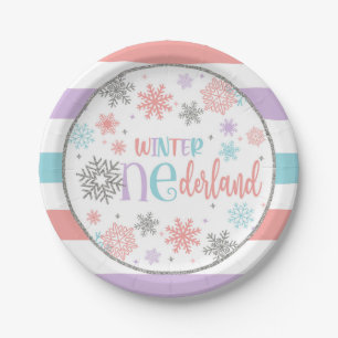 Winter ONEderland Birthday Plate - Girl - PPBS