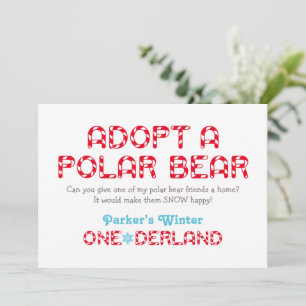 Winter ONEderland Birthday Polar Bear Favour Sign