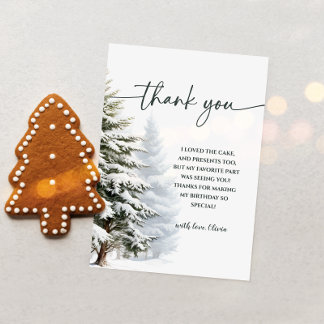 Winter Onederland Birthday Thank You Card