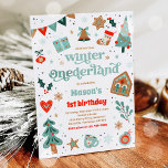 Winter ONEderland Blue Christmas Birthday Party Invitation<br><div class="desc">Winter ONEderland Blue Christmas Birthday Party Invitation</div>