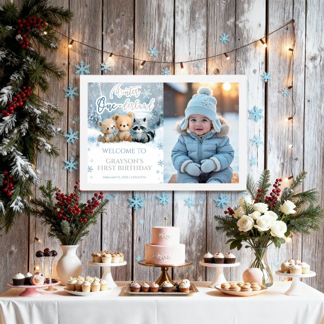 Winter Onederland Blue First Photo Welcome Sign (Creator Uploaded)