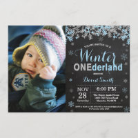 Winter Onederland Blue Silver Boy 1st Birthday