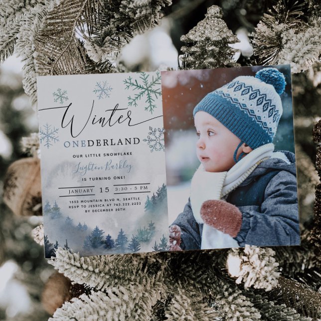 Winter ONEderland Boy 1st Birthday  Invitation (Creator Uploaded)