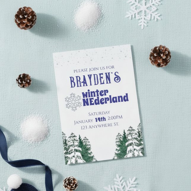 "Winter ONEderland" Boy's 1st birthday invitation (Creator Uploaded)