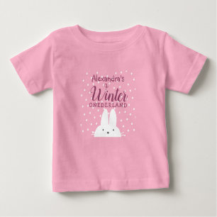 Winter Onederland Bunny 1st Birthday  Baby T-Shirt