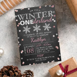 Winter ONEderland Chalkboard 1st Birthday<br><div class="desc">Celebrate in style with these trendy winter ONEderland 1st birthday invitations. This design is easy to personalise with your special event wording and your guests will be thrilled when they receive these fabulous invites.</div>