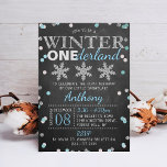 Winter ONEderland Chalkboard 1st Birthday<br><div class="desc">Celebrate in style with these trendy winter ONEderland 1st birthday invitations. This design is easy to personalise with your special event wording and your guests will be thrilled when they receive these fabulous invites.</div>