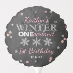 Winter ONEderland Chalkboard 1st Birthday Balloon<br><div class="desc">These cute little snowflake balloons are perfect for anyone celebrating a birthday this winter time. The design is easy to personalise with your own wording and your family and friends will be thrilled when they see these fabulous party balloons. Matching party items can be found in the collection.</div>