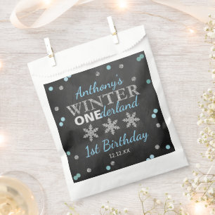 Winter ONEderland Chalkboard 1st Birthday Favour Bags