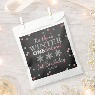 Winter ONEderland Chalkboard 1st Birthday Favour Bags
