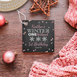 Winter ONEderland Chalkboard 1st Birthday Favour Tags<br><div class="desc">Celebrate in style with these cute and very trendy birthday party favour tags. This design is easy to personalise with your special event wording and your guests will be thrilled when they see these fabulous tags. Matching shower items can be found in the collection.</div>