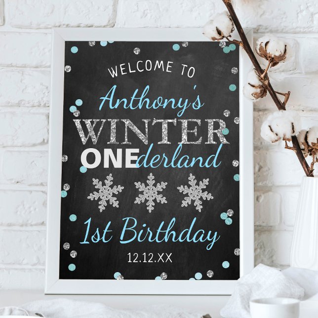 Winter ONEderland Chalkboard 1st Birthday Welcome Poster (Creator Uploaded)