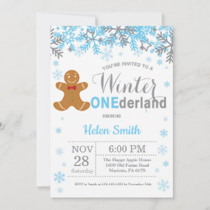 Winter Onederland Christmas Boy 1st Birthday Invitation
