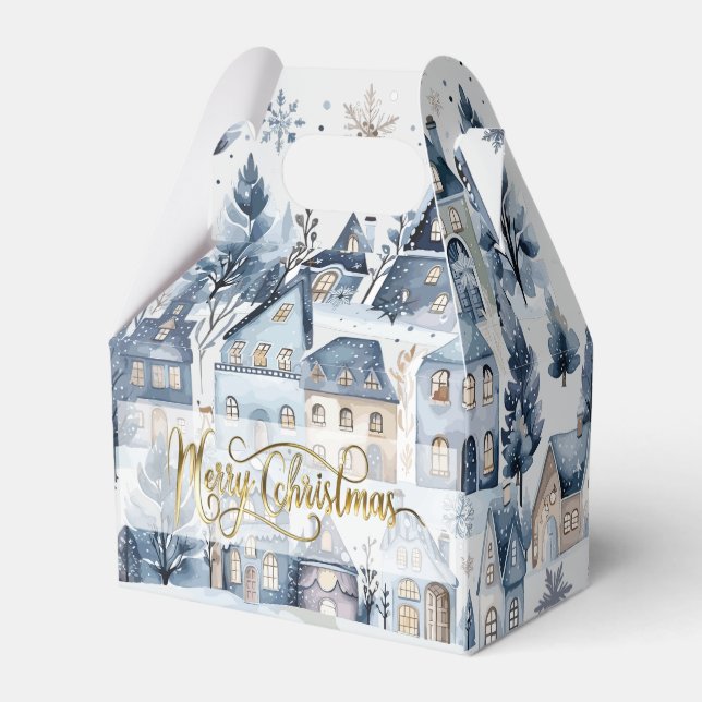 Winter Onederland Christmas Houses Birthday Favour Box (Back Side)