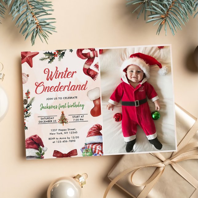 Winter ONEderland Christmas Winter First Birthday  Invitation (Creator Uploaded)