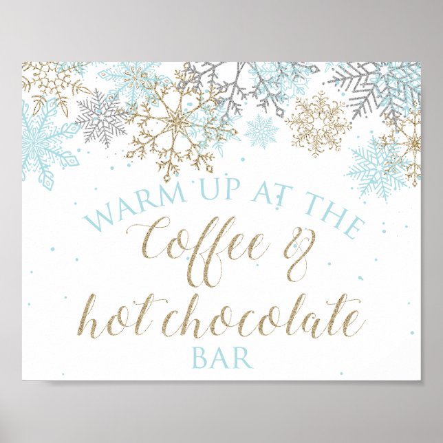 Winter Onederland Coffee & Hot Chocolate Bar Sign (Front)