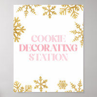 Winter Onederland Cookie Decorating Pink Gold
