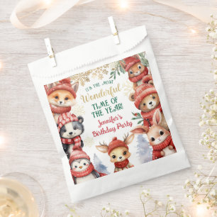 Winter Onederland Cute Winter Animals Birthday Favour Bags