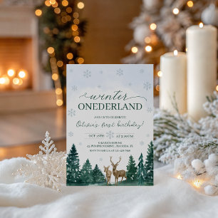Winter ONEderland Deer Invite