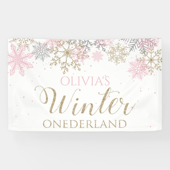 Winter Onederland First Birthday Banner (Horizontal)