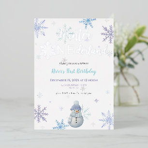 Winter ONEderland First Birthday Foil Invitation