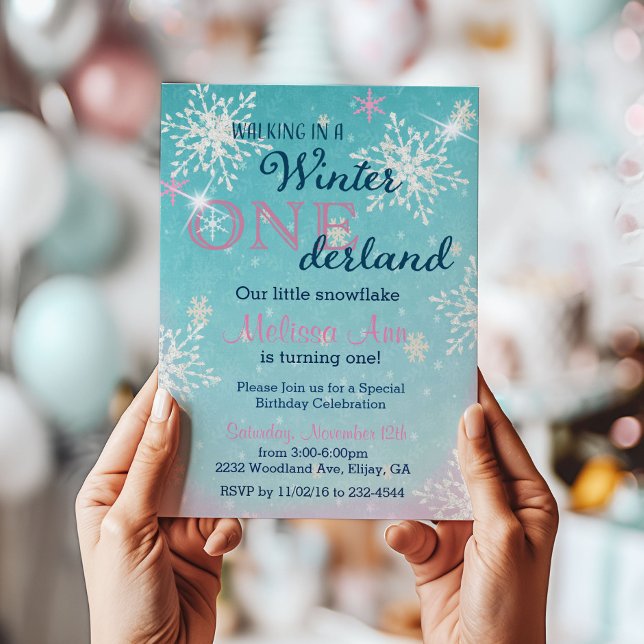 Winter Onederland First Birthday Invitaiton Invitation (Creator Uploaded)