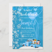 Winter Onederland first Birthday Invitation