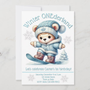 Winter ONEderland First Birthday Invitation