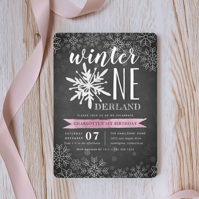 Winter Onederland First Birthday Invitation (Creator Uploaded)