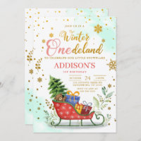 Winter Onederland First Birthday Invitation