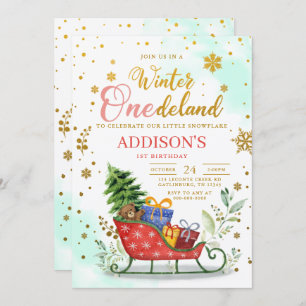 Winter Onederland First Birthday Invitation