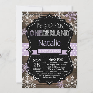 Winter Onederland Girl 1st Birthday Invitation