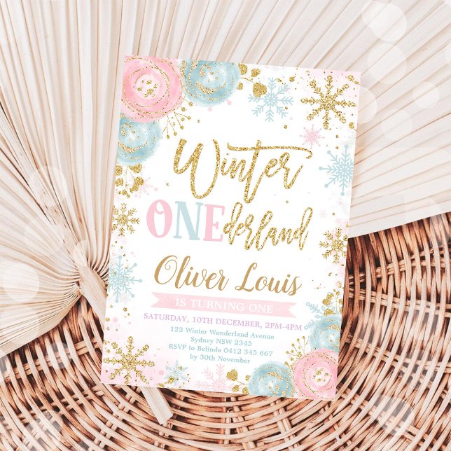 Winter ONEderland Girl 1st Birthday Invitation (Creator Uploaded)
