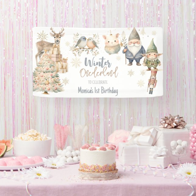 Winter onederland glitter wonderful birthday banner (Party)