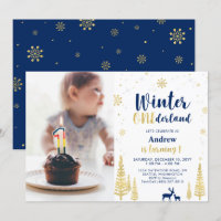 Winter Onederland, Gold & Navy Boy 1st Birthday