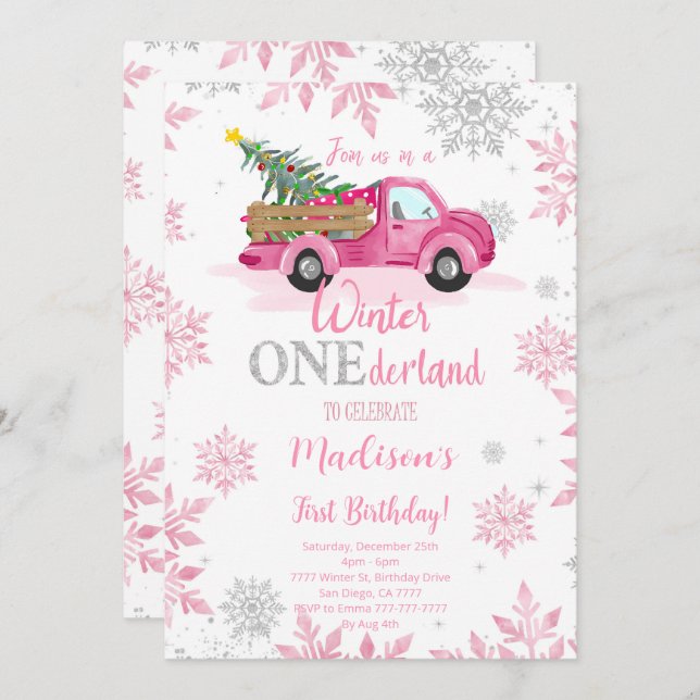 Winter ONEderland Invitation (Front/Back)