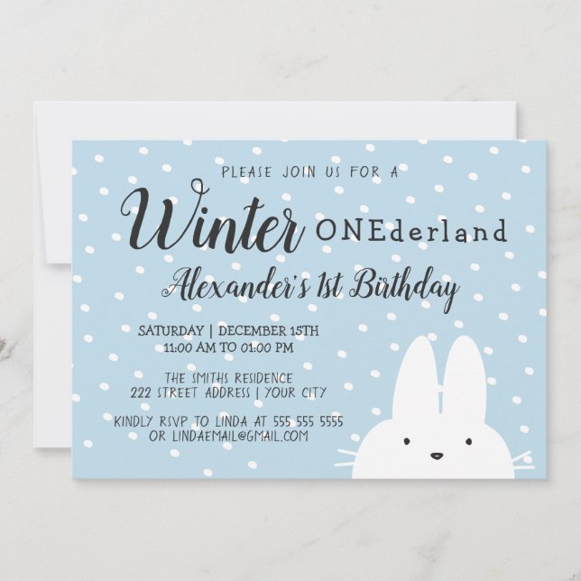 Winter Onederland Invitation (Front)