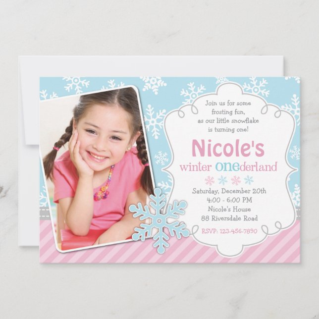 Winter Onederland Invitation (Front)