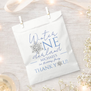 Winter ONEderland Minimalist Boy 1st Birthday Favour Bags
