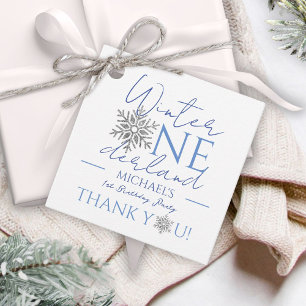 Winter ONEderland Minimalist Boy 1st Birthday Favour Tags