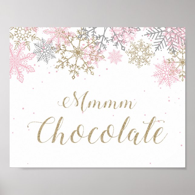 Winter Onederland Mmmm Chocolate Sign (Front)