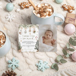 Winter Onederland Photo Thank You Card<br><div class="desc">Send heartfelt gratitude with this Winter Onederland Photo Thank You Card! Featuring cozy neutral tones, watercolor greenery, and delicate festive ornaments, this elegant design pairs perfectly with your winter wonderland theme. Add your baby’s photo for a personalized touch that loved ones will cherish. Perfect for first birthdays, baby showers, and...</div>