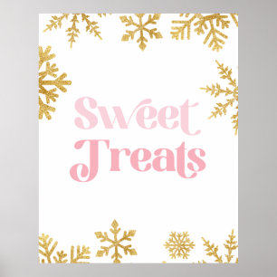 Winter Onederland Pink Gold Sweet Treats sign