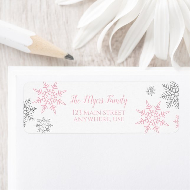Winter Onederland Pink Silver snowflake Label (Insitu)